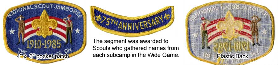 1985 boyt scout jamboree pocket patches
